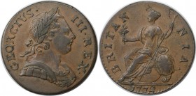 Europäische Münzen und Medaillen, Großbritannien / Vereinigtes Königreich / UK / United Kingdom. George III. (1760-1820). 1/2 Penny 1772, Kupfer. KM 6...