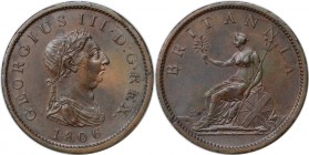 Europäische Münzen und Medaillen, Großbritannien / Vereinigtes Königreich / UK / United Kingdom. George III. (1760-1820). Penny 1806, Kupfer. KM 663, ...