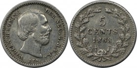 Europäische Münzen und Medaillen, Niederlande / Netherlands. Willem III (1849-1890). 5 Cents 1868, Silber. Vorzüglich