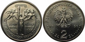Europäische Münzen und Medaillen, Polen / Poland. Olympische Spiele Altanta 1996. 2 Zloty 1995, Kupfer-Nickel. KM Y#300. Stempelglanz, Haarkratzer