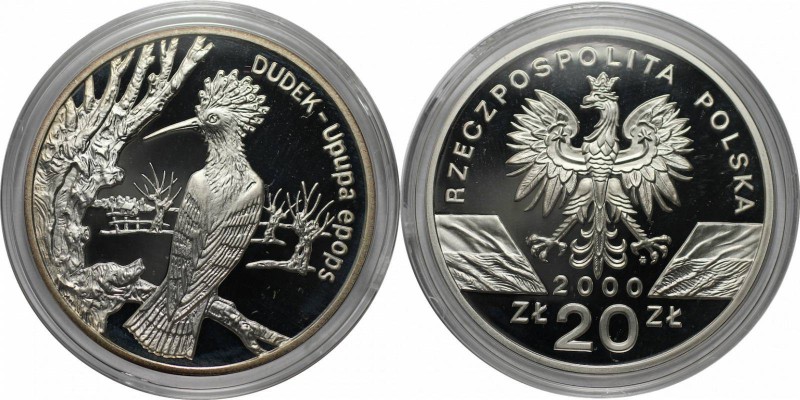 Europäische Münzen und Medaillen, Polen / Poland. Wiedehopf. 20 Zloty 2000, Silb...