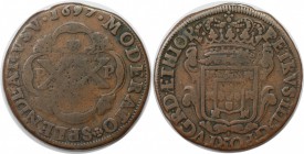 Europäische Münzen und Medaillen, Portugal. PORTUGIESISCHE BESITZUNGEN. ANGOLA. 20 Reis (XX) 1697, Kupfer. KM 1. Schön