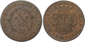Europäische Münzen und Medaillen, Portugal. PORTUGIESISCHE BESITZUNGEN. AZOREN (Terceira Insel). Maria II. 10 Reis 1830, Kupfer. KM 6. Stempelglanz