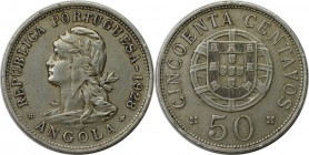 Europäische Münzen und Medaillen, Portugal. PORTUGIESISCHE BESITZUNGEN. ANGOLA. 50 Centavos 1928, KM 69. Sehr schön-vorzüglich