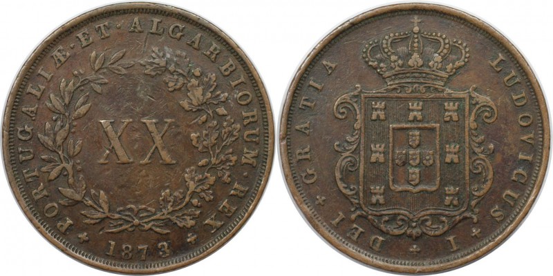 Europäische Münzen und Medaillen, Portugal. Ludwig I (1861-1889). 20 Reis 1873, ...