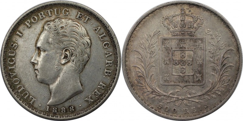 Europäische Münzen und Medaillen, Portugal. Luis I. 500 Reis 1888, Silber. 0.37 ...