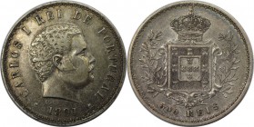 Europäische Münzen und Medaillen, Portugal. Carlos I. 500 Reis 1891, Silber. 0.37 OZ. KM 535. Sehr schön-vorzüglich