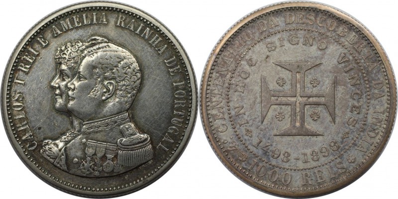 Europäische Münzen und Medaillen, Portugal. Carlos I., 400 Jahre Entdeckung Indi...