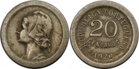 Europäische Münzen und Medaillen, Portugal. 20 Centavos 1920, Kupfer-Nickel. KM 571. Vorzüglich