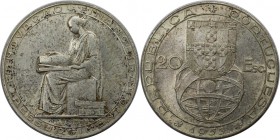 Europäische Münzen und Medaillen, Portugal. 25. Jahrestag der Finanzreform. 20 Escudos 1953, Silber. 0.54 OZ. KM 585. Stempelglanz. Flecken