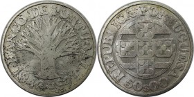 Europäische Münzen und Medaillen, Portugal. 125 Jahre Nationalbank. 50 Escudos 1971, Silber. 0.38 OZ. KM 601. Stempelglanz. Flecken