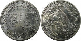 Europäische Münzen und Medaillen, Portugal. 500. Jahrestag - Tod von Joao II. 1000 Escudos 1995, Silber. 0.45 OZ. KM 685. Stempelglanz