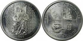 Europäische Münzen und Medaillen, Portugal. Dom Manuel I. 1000 Escudos 1998, Silber. 0.43 OZ. KM 713. Stempelglanz