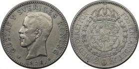 Europäische Münzen und Medaillen, Schweden / Sweden. Gustaf V. (1907-1950). 2 Kronor 1928, Silber. KM 787. Sehr schön