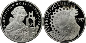 Europäische Münzen und Medaillen, Schweden / Sweden. ALEXANDER ROSLIN. Medaille "20 Euro" 1997, Silber. Polierte Platte