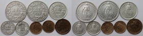 Europäische Münzen und Medaillen, Schweiz / Switzerland, Lots und Sammlungen. 1 Rappen 1919 B (St), 1 Rappen 1931 B (St), 2 Rappen 1941 B (St), 1/2 Fr...