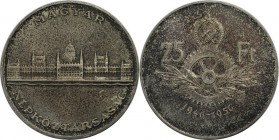 Europäische Münzen und Medaillen, Ungarn / Hungary. 10. Jahrestag von Forint. Parlamentsgebäude Budapest. 25 Forint 1956 BP, Silber. 0.51 OZ. KM 554. ...