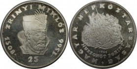 Europäische Münzen und Medaillen, Ungarn / Hungary. 400. Jahrestag - Tod von Zrínyi Miklós. 25 Forint 1966, Silber. 0.25 OZ. KM 567. Polierte Platte...