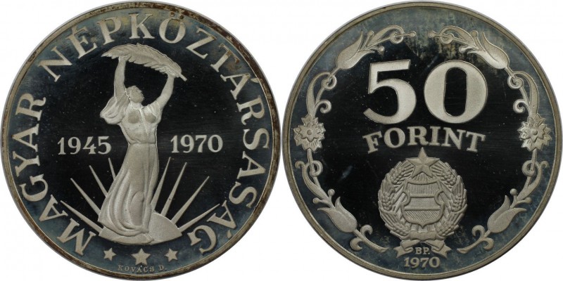 Europäische Münzen und Medaillen, Ungarn / Hungary. 25. Jahrestag der Befreiung....