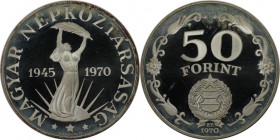 Europäische Münzen und Medaillen, Ungarn / Hungary. 25. Jahrestag der Befreiung. 50 Forint 1970, Silber. 0.33 OZ. KM 592. Polierte Platte