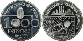 Europäische Münzen und Medaillen, Ungarn / Hungary. Fußball WM 1994. 1000 Forint 1993, Silber. 0.93 OZ. KM 706. Stempelglanz