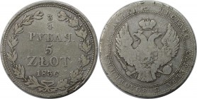 Russische Münzen und Medaillen, Nikolaus I. (1826-1855). 3/4 Rubel 1836. Silber. Bitkin 1140. Sehr schön+