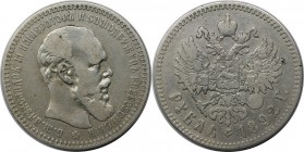 Russische Münzen und Medaillen, Alexander III (1881-1894), 1 Rubel 1892. Silber. Bitkin 76. Sehr schön+