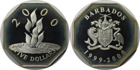 Weltmünzen und Medaillen, Barbados. Millennium. 5 Dollars 1999-2000, Silber. KM 67. Polierte Platte