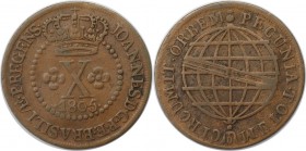 Weltmünzen und Medaillen, Brasilien / Brazil. João Prinz Regent. 10 Reis 1805, Kupfer. KM 232.1. Vorzüglich