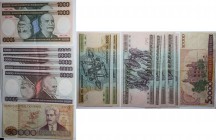 Banknoten, Brasilien / Brazil. 1000 Cruzeiros, 5000 Cruzeiros, 50 000 Cruzeiros ND (1981-86). 8 Stück. Pick 201, 202, 204. UNZ, IV