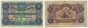 Banknoten, China. Hong Kong & Shanghai Banking Corporation. 5 Dollars 1.3.1923. S/N 803594. Pick: S353. F