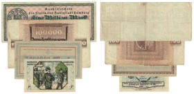 Banknoten, Deutschland / Germany, Lots und Sammlungen. Notgeld. Stadt Holzminden. 1 Mark 1922. SS0625.1-4-4. I-II, Notgeld Inflation. Stadt Essen. 100...