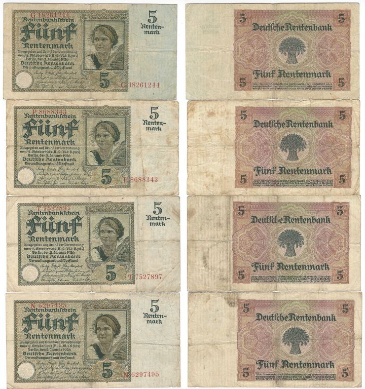 Banknoten, Deutschland / Germany, Lots und Sammlungen. Deutsche Rentenbark (1923...