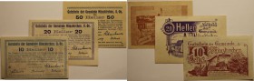 Banknoten, Österreich / Austria. Notgeld Münzkirchen in Ober-Österreich. 10 Heller, 20 Heller, 50 Heller 1920. 3 Stück. II
