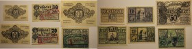Banknoten, Österreich / Austria. Gemeinden Notgeld. 2 x 10 Heller, 2 x 20 Heller, 2 x 50 Heller 1920. 6 Stück. I-II