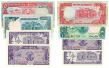 Banknoten, Sudan, Lots und Sammlungen. 2 x 25 Piastres 1987. P.37, 1 Pound 1987. P.39, 5 Pound 1991. P.45. Lot von 4 Banknoten. I