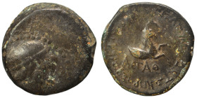 CILICIA. Seleukeia ad Kalykadnon. 200-100 BC. Ae (bronze, 5.00 g, 19 mm). Laureate head of Apollo right. Rev. Forepart of horse leaping right. Fine.