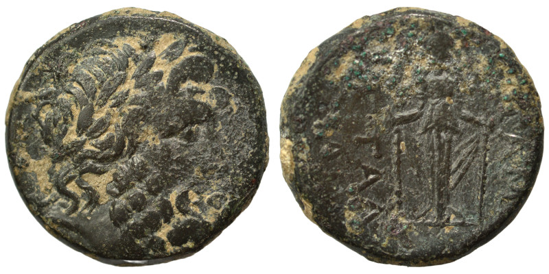 PHRYGIA. Apameia. Ae (bronze, 6.37 g, 20 mm). Laureaate head of Zeus right. Rev....