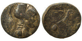 PHYRGIA. Apameia. 88-40 BC. Ae (bronze, 7.09 g, 19 mm). Helmeted bust of Athena right. Rev. Eagle with spread wings three-quarters right, about to lan...