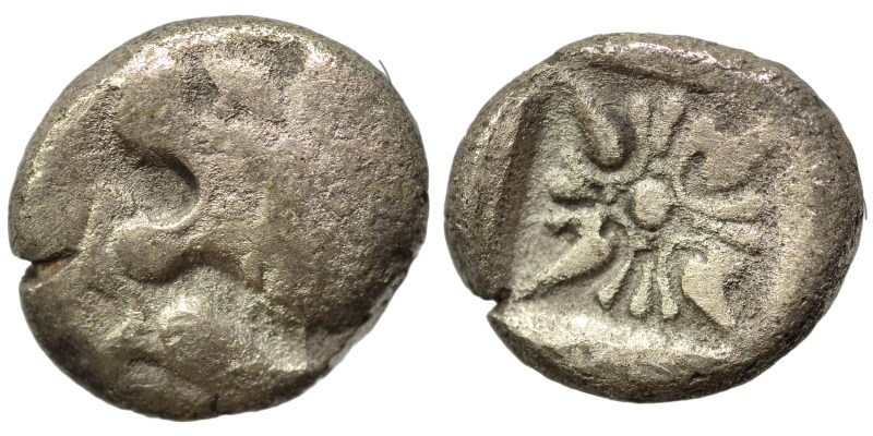 IONIA. Miletos. Late 6th-early 5th centuries BC. Obol (silver, 0.56 g, 9 mm). Fo...