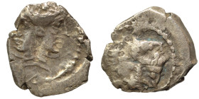 SAMARIA. 'Middle Levantine' Series. Circa 375-333 BC. Obol (silver, 0.53 g, 10 mm). Rotating quadruple face. Rev. Janiform male head. Meshorer & Qedar...