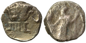 SAMARIA. 'Middle Levantine' Series. Circa 375-333 BC. Obol (silver, 0.74 g, 9 mm). Draped male figure standing l., holding long sceptre. Rev. Facing h...