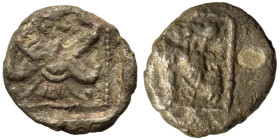 SAMARIA. 'Middle Levantine' Series. Circa 375-333 BC. Obol (silver, 0.50 g, 8 mm). Facing head of Bes. Rev. ?. Good fine. Rare.