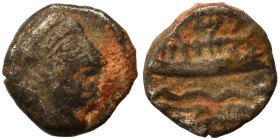 PHOENICIA. Arados. Uncertain king. Circa 400-384 BC. 1/16 Shekel (silver, 0.71 g, 9 mm). Laureate head of Ba'al-Arwad right. Rev. Galley right, above ...