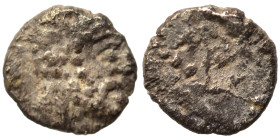 PHOENICIA. Arados. Uncertain king. Circa 400-384 BC. 1/16 Shekel (silver, 0.47 g, 9 mm). Laureate head of Ba'al-Arwad right. Rev. Galley right, above ...