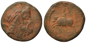 PHOENICIA. Sidon, 1st century BC. Ae (bronze, 7.35 g, 22 mm). Laureate head of Zeus right. Rev. Δ - N / ΣΙΔΩΝΙΩΝ Europa seated facing on bull advancin...