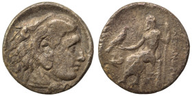 KINGS of MACEDON. Alexander III the Great, 336-323 BC. Drachm (silver, 3.93 g, 17 mm). Head of Herakles to right, wearing lion skin headdress. Rev. ΑΛ...
