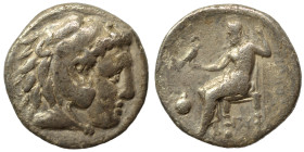 KINGS of MACEDON. Alexander III the Great, 336-323 BC. Drachm (silver, 3.88 g, 17 mm). Head of Herakles to right, wearing lion skin headdress. Rev. ΑΛ...