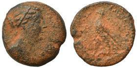 PTOLEMAIC KINGS of EGYPT. Berenike II, circa 244/3-221 BC. Tritartemorion (bronze, 6.37 g, 21 mm), uncertain mint on the Levantine Coast. BEPENIKHΣ BA...