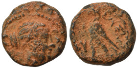 PTOLEMAIC KINGS of EGYPT. Berenike II, circa 244/3-221 BC. Chalkous (bronze, 1.81 g, 11 mm), Herakleia by the Sea or Seleukeia in Pieria. BAΣI[Λ BEPEN...